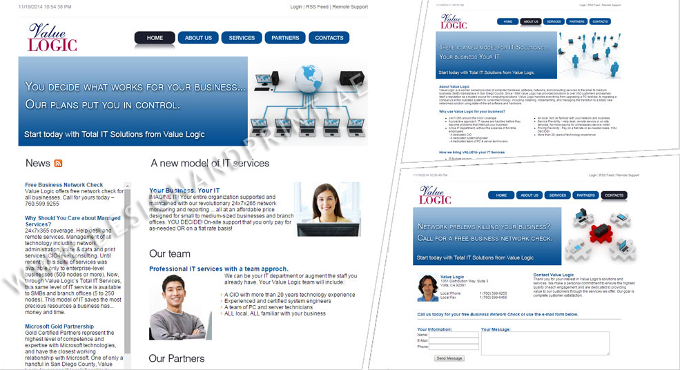 website layout for IT company USA
