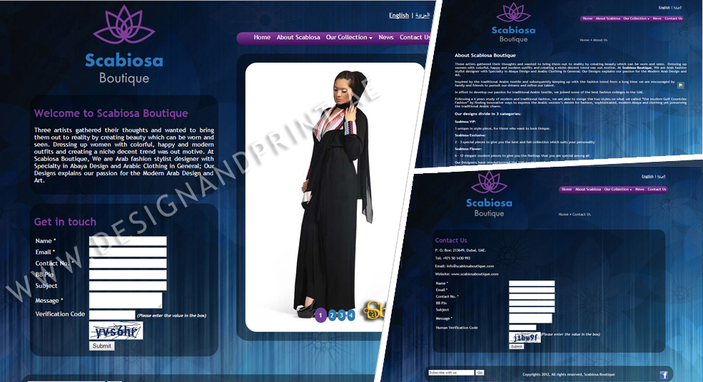 website layout for abaya boutique