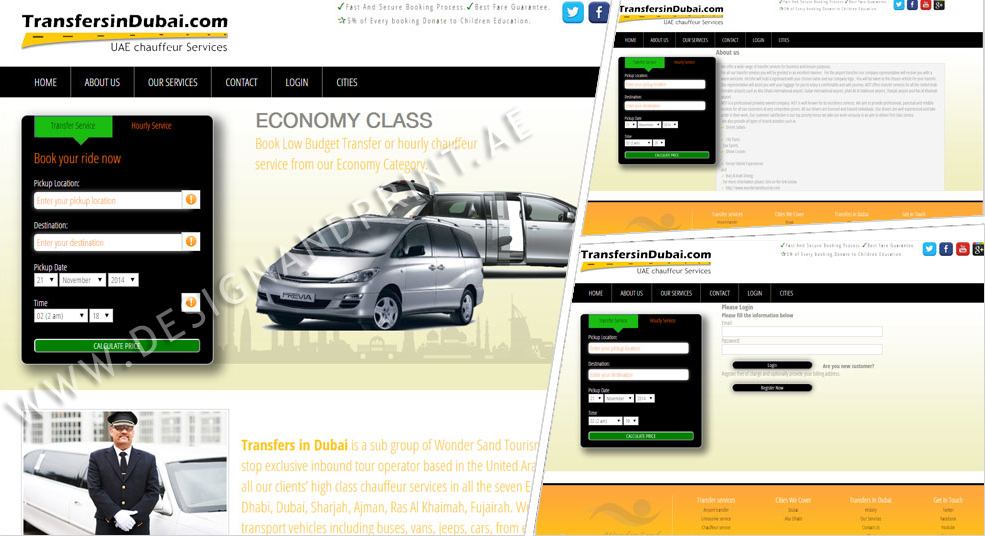 website layout for car rental services