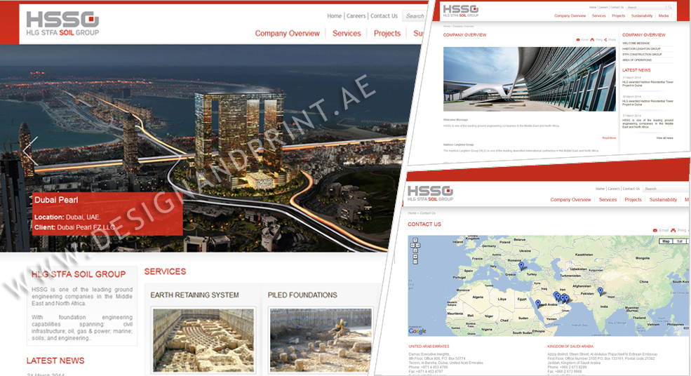 website layout for construction company habtoor