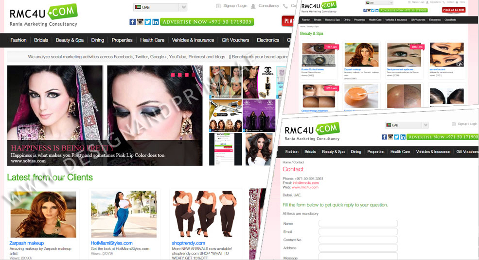 website layout for deal website