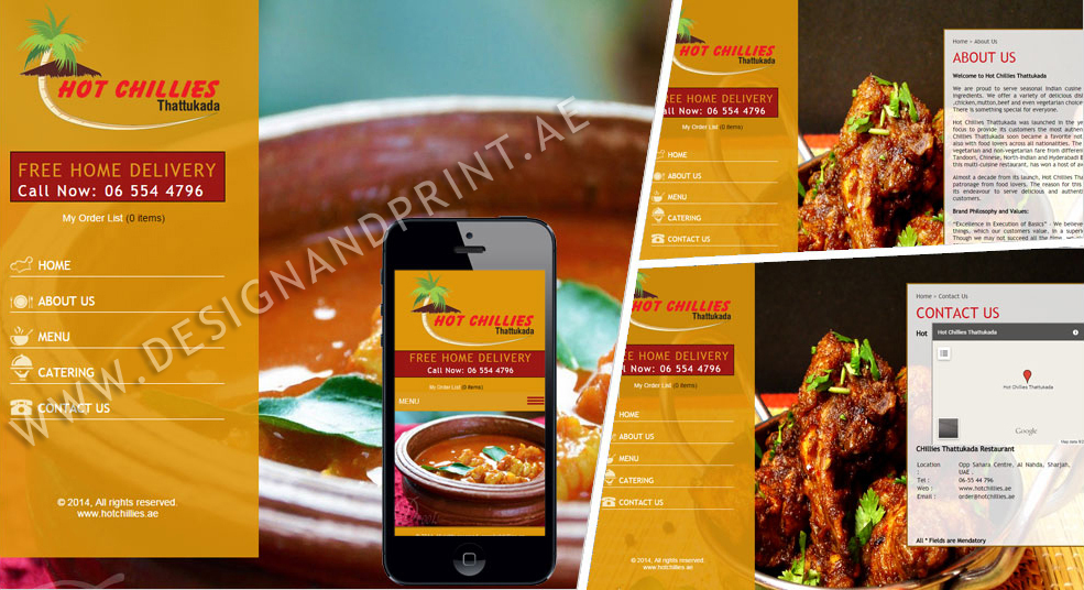 website layout for indian restaurant