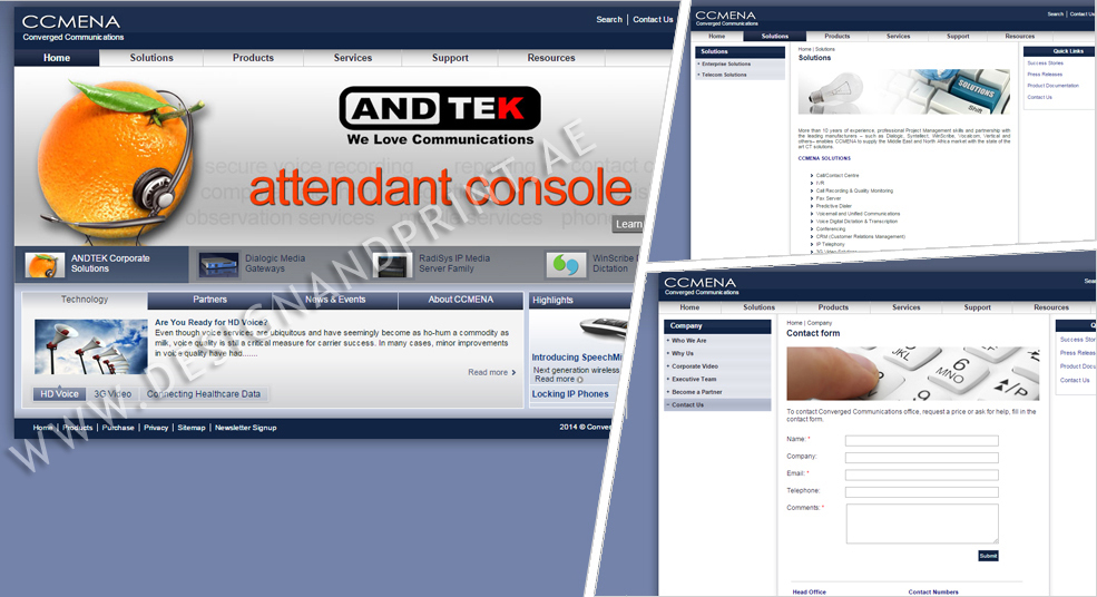 website layout for networking solutions provider