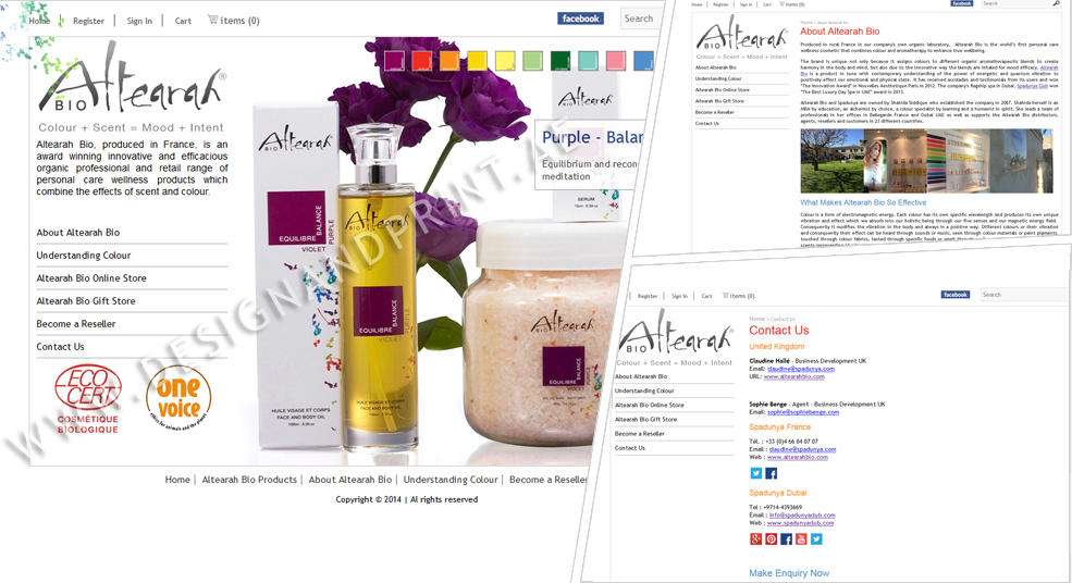 website layout for online store
