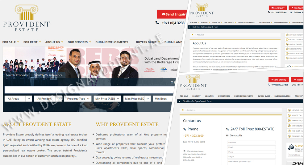 website layout for real estate broker