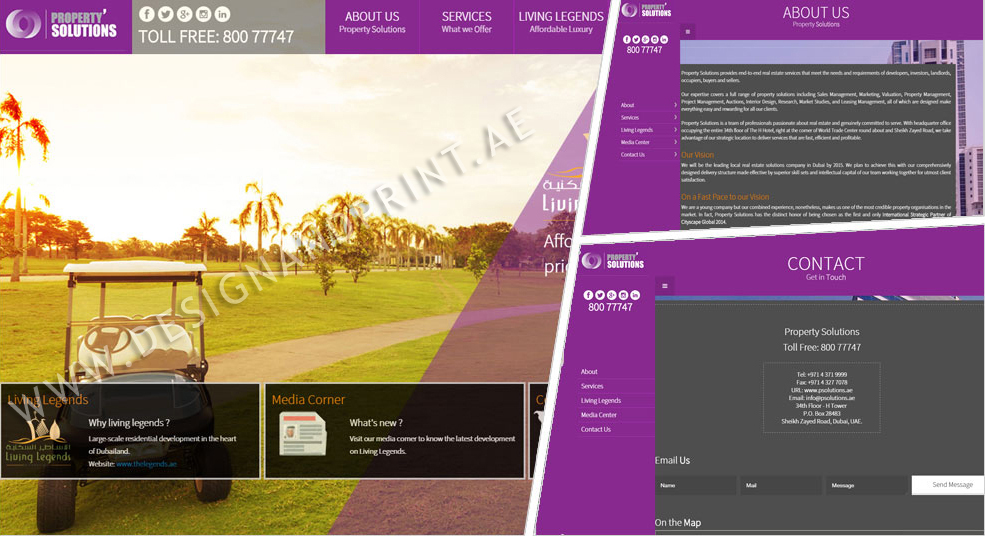 website layout for real estate company