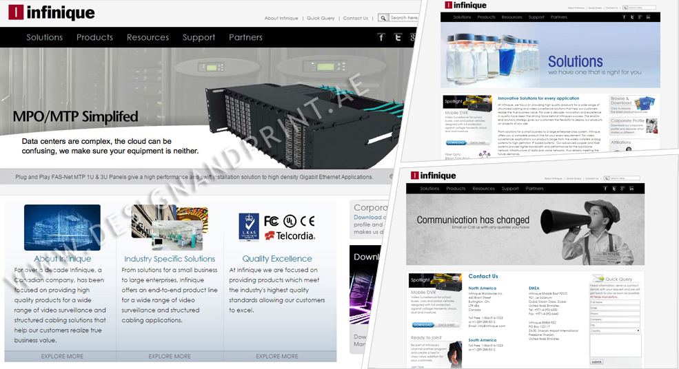 website layout for security and IT company