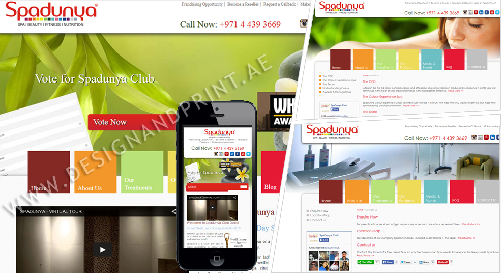 website layout for spa in dubai