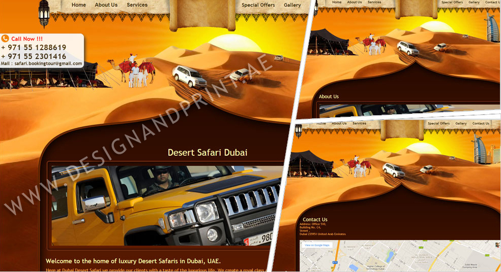 website layout for tourism comapny