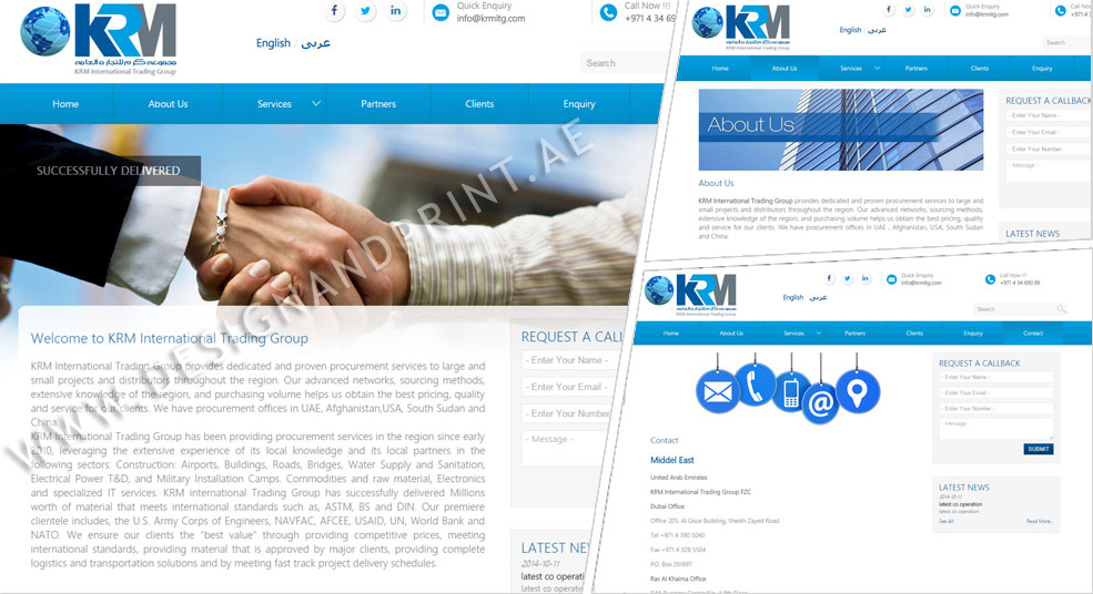 website layout for trading company