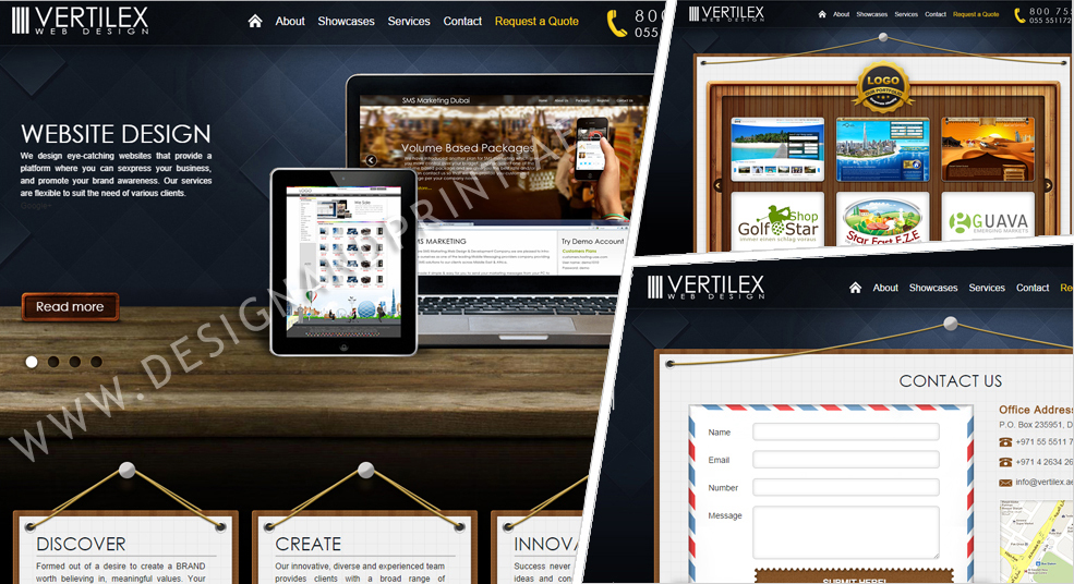 website layout for web design company